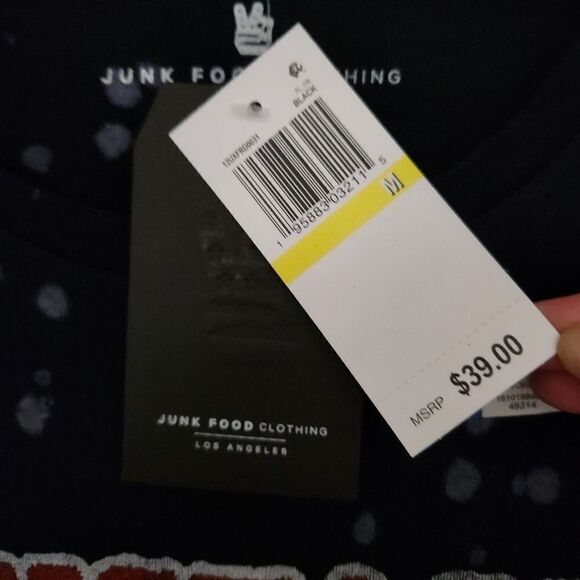 Junk Food Clothing Mustang Graphic Bleach Splattered Short Sleeve T-Shirt Medium - Picture 3 of 5